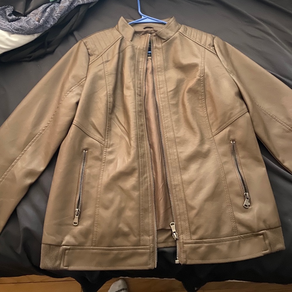 Brown leather jacket